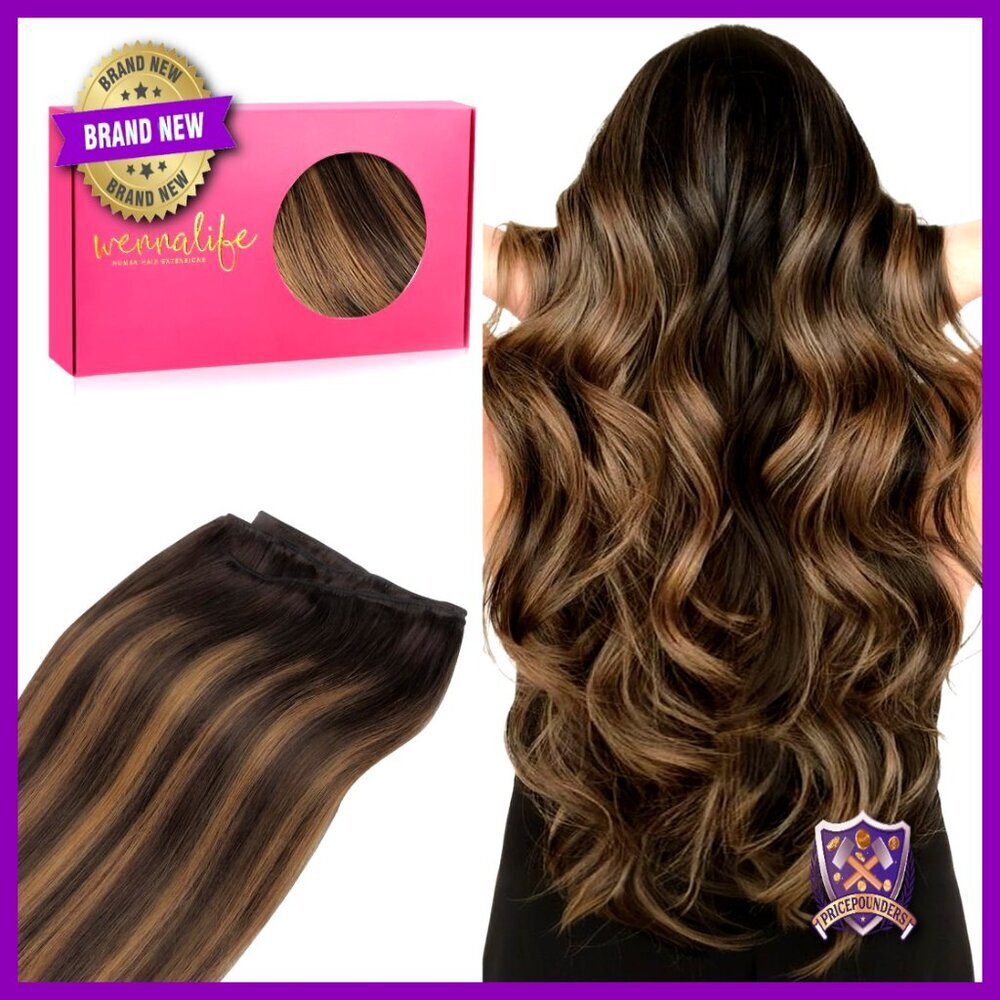 Real Human Hair Sew In Extensions 18 Inch Straight Weft Professional Quality